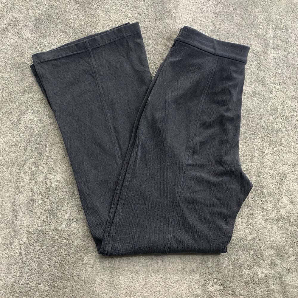 Lululemon Softstreme High Rise Wide Leg Pique Pants Women's Small Faded Black